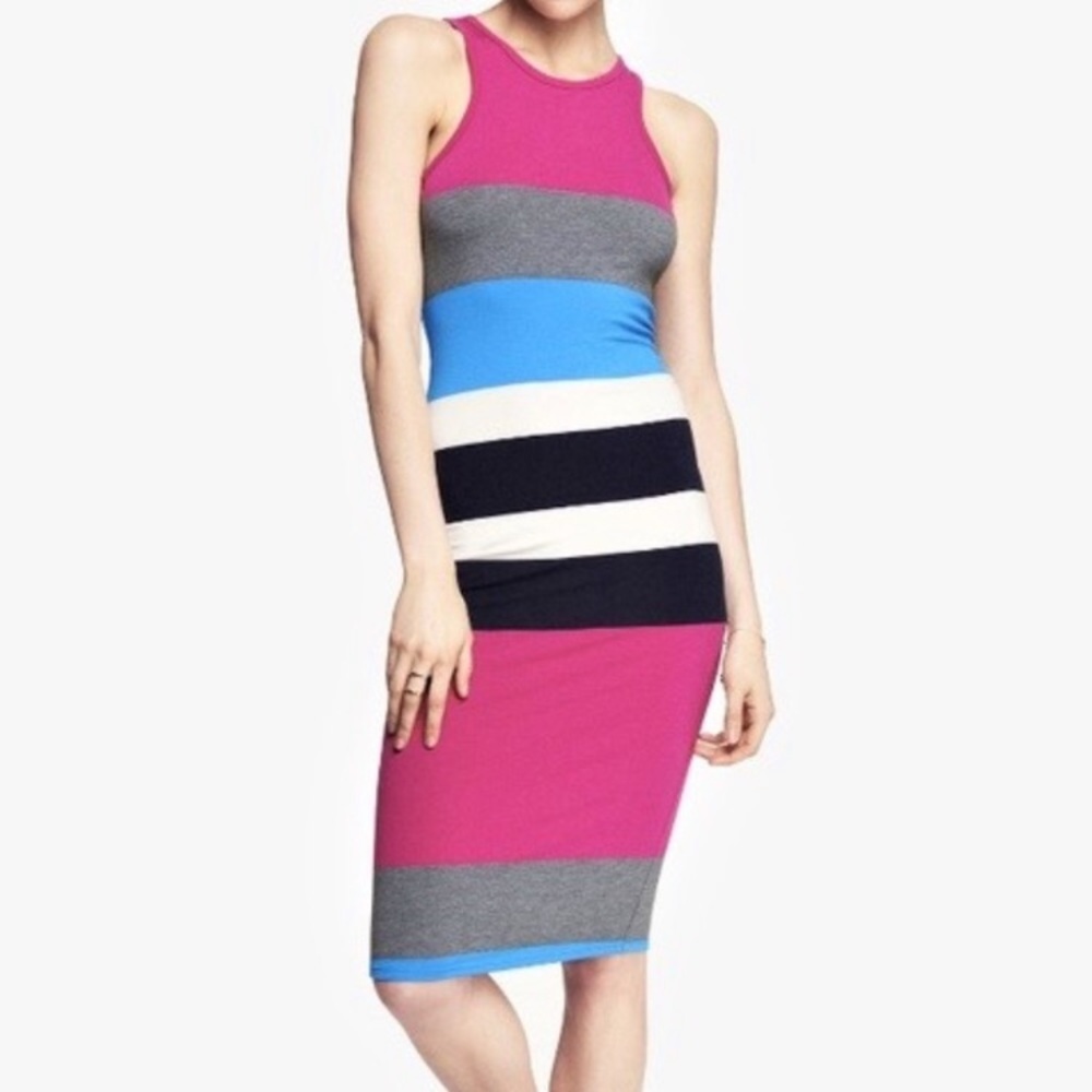 NWOT Racerback Multi Color Bodycon Dress